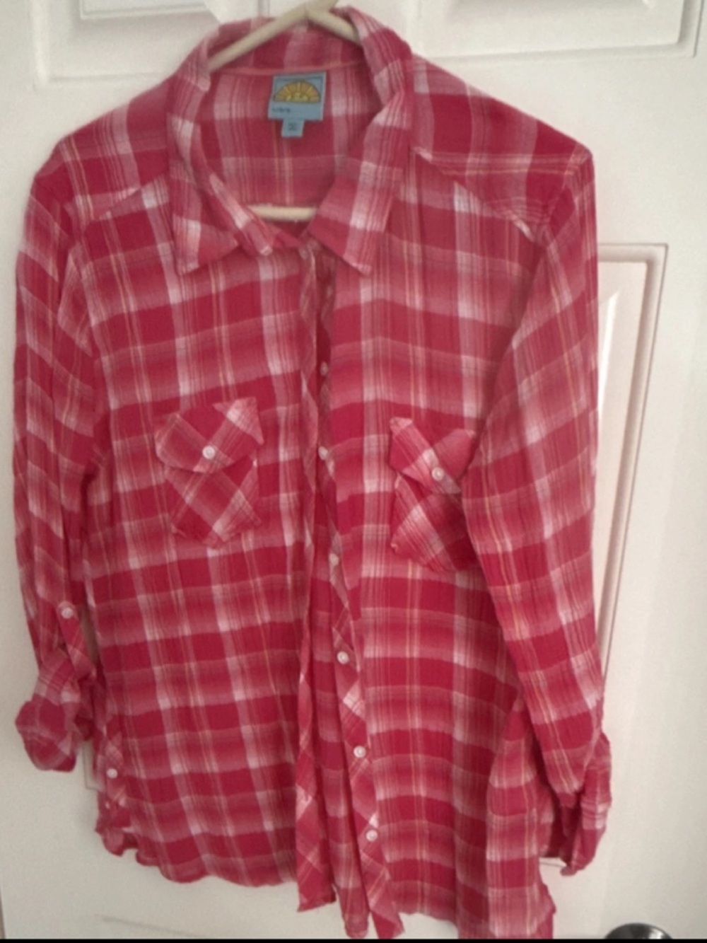 C.C Red Plaid Button-Down Shirt